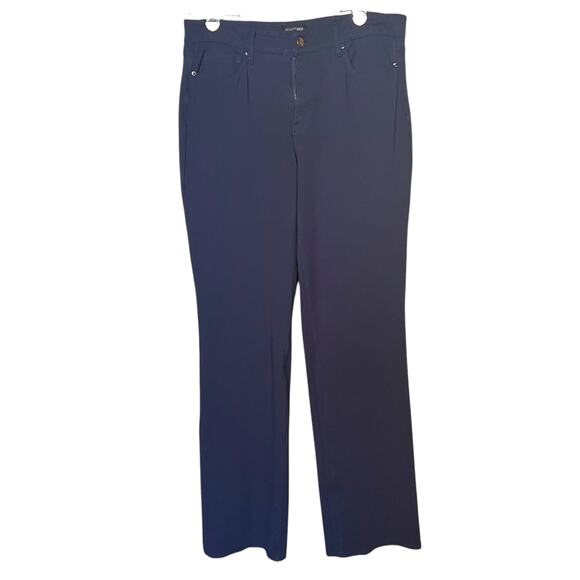 NYDJ Marilyn Straight Pant Sculpting Compression Ponte Fabric Blue Size 12 - Picture 1 of 14